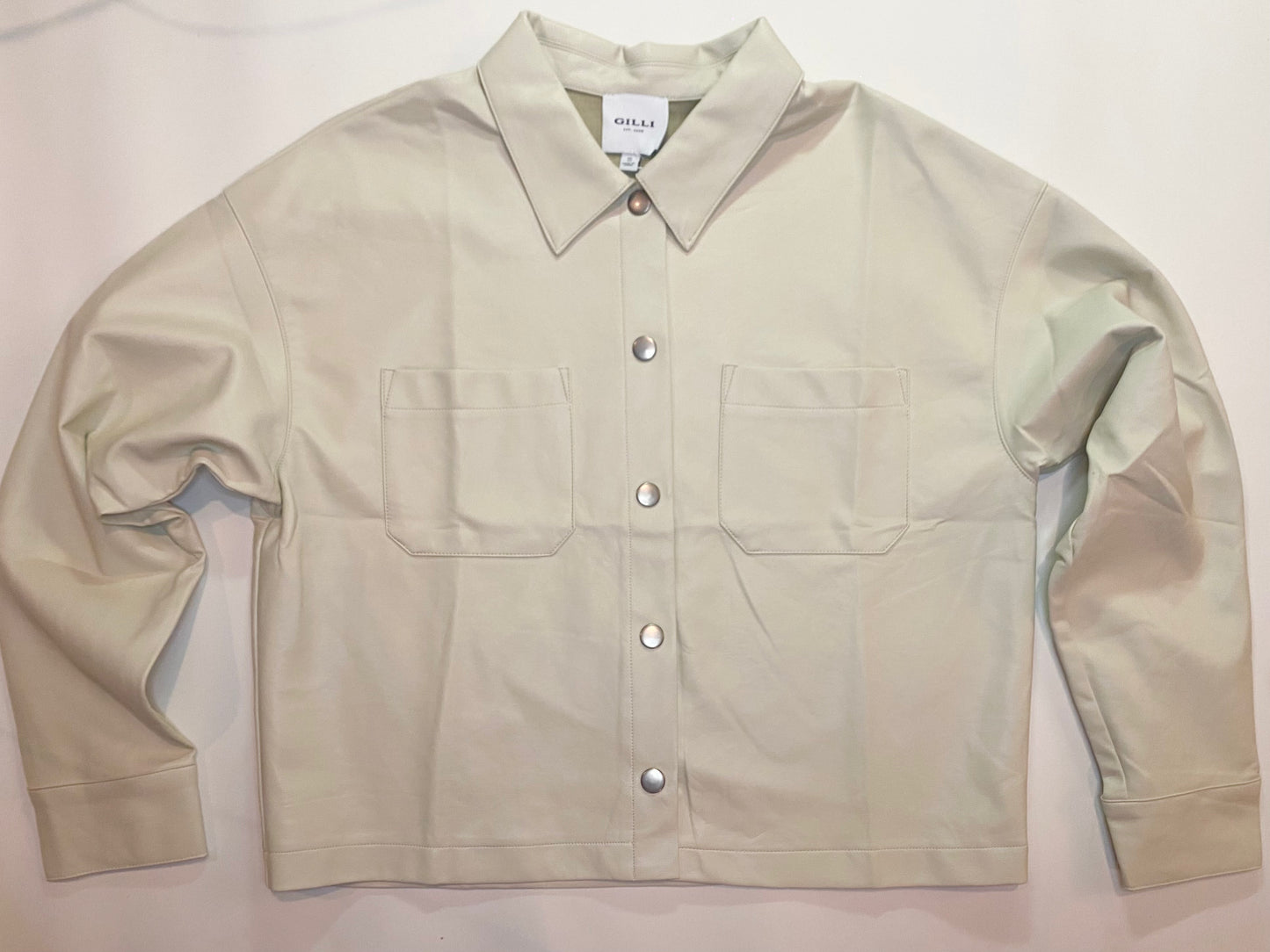 Faux Leather Cream Jacket