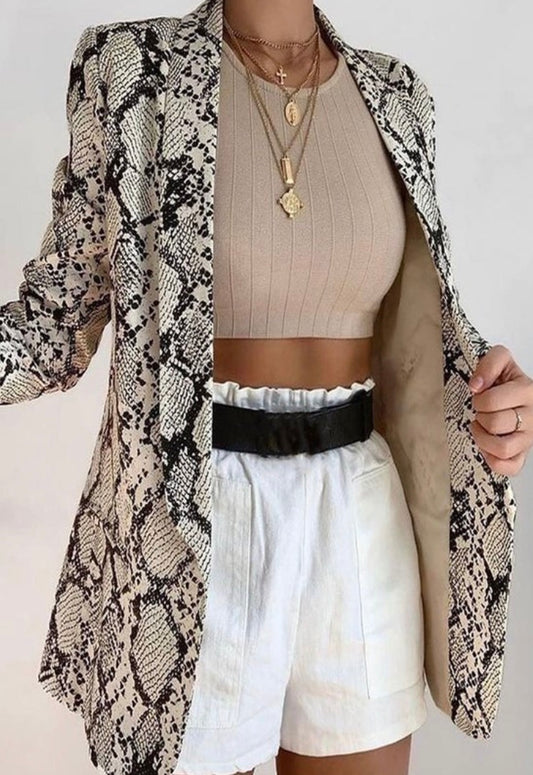 Snake Print Blazer